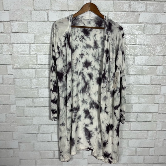 Womens Sweet Romeo Long Tie Dye purple and white unique Cardigan Duster Sweater - Picture 2 of 5